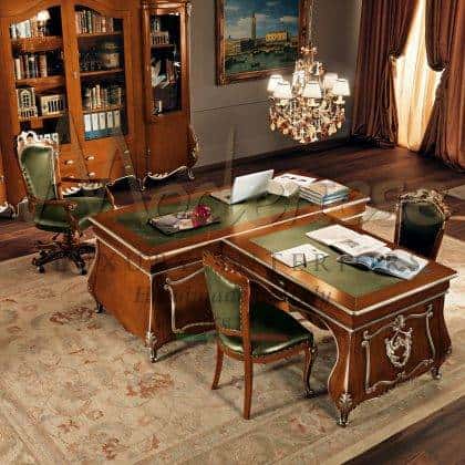 Президентский офис роскошный письменный стол высокого качества из массива дерева ручной работы классический стиль барокко элегантный дизайн офиса