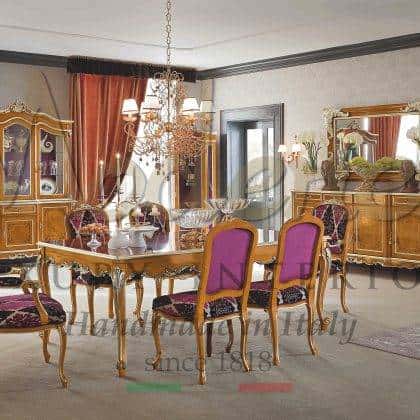 Классический обеденный зал в итальянском роскошном стиле полностью на заказ от производителя элитной мебели витрины комоды серванты консоли мягкая мебель и столы любого размера на заказ