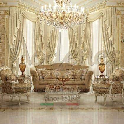 Итальянская роскошная классическая мебель для залов и гостиных из массива дерева эксклюзивный дизайн диванов кресел резьба ручной работы дорогая качественная мебель 100% сделано в италии