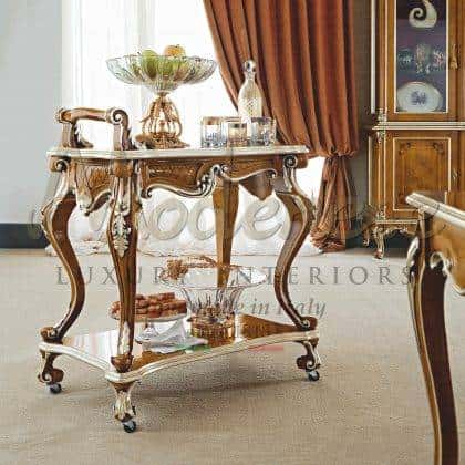Венецианский стиль чайные столики на колесиках роскошная итальянская мебель в классическом стиле от производителя итальянской элитной мебели премиального класса из массива дерева декор ручной работы эксклюзивный дизайн мебели и аксессуаров