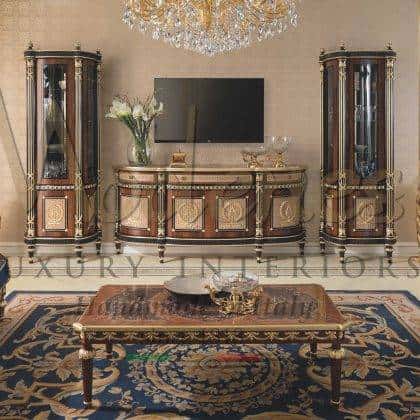 Роскошный итальянский зал резьба по дереву классический дизайн мебель высокого качества ручной работы стиль барокко из массива дерева элитная элегантная итальянская мебель