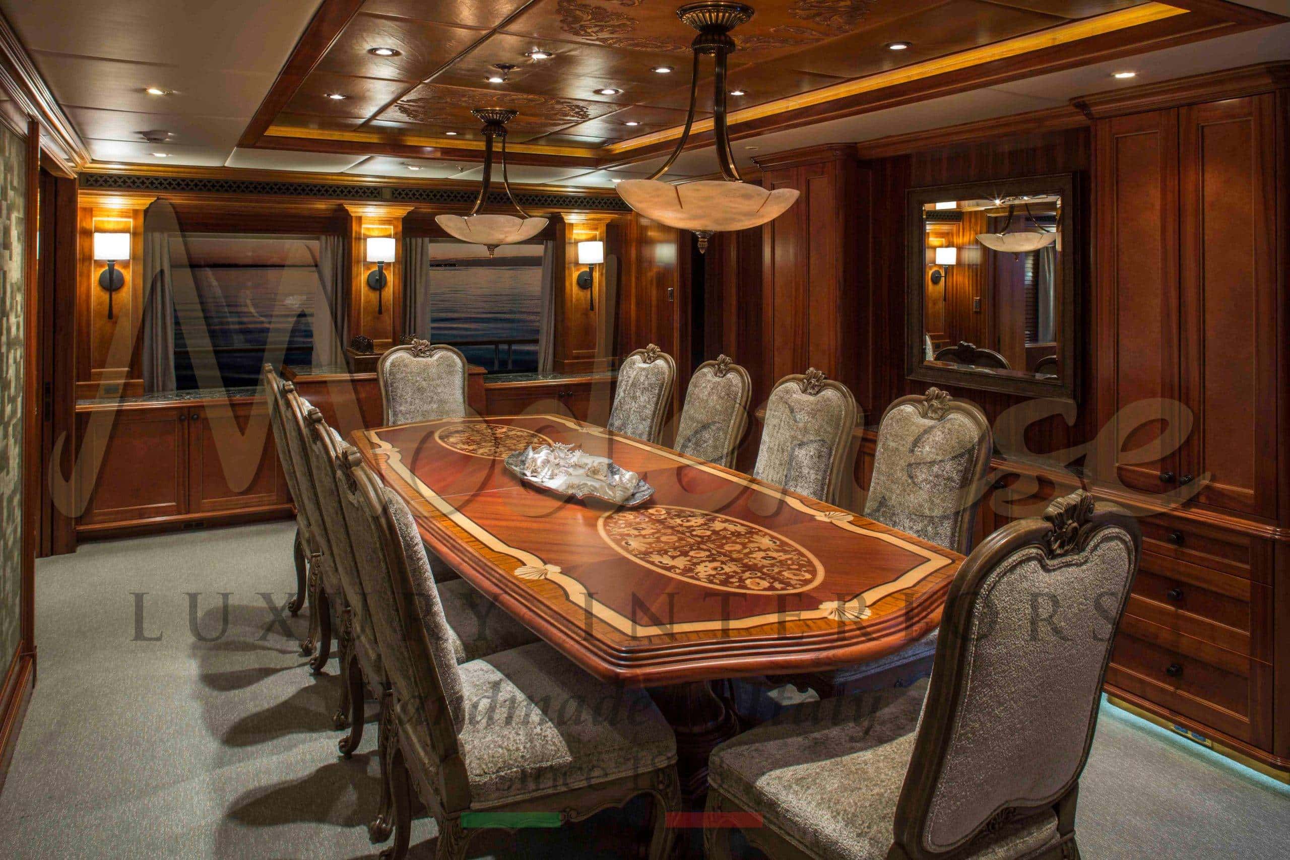 yachts classic interiors custom italian handmade interior design service consult baroque majestic comfortable elegant unique yacht furnishing project timeless design premium quality for elegant furniture