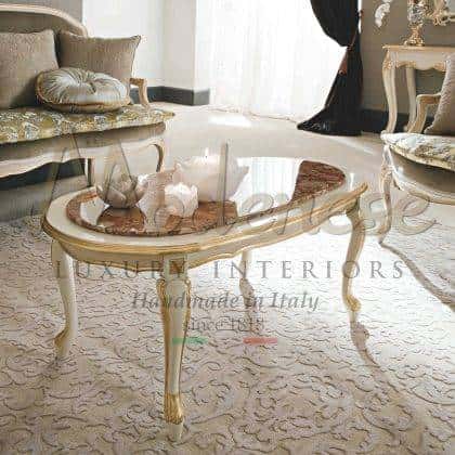 Итальянская высококачественная мебель в классическом стиле на заказ роскошные журнальные столики ручной работы из дерева покрытые золотом дорогие мраморные породы итальянская роскошь дворцовый стиль