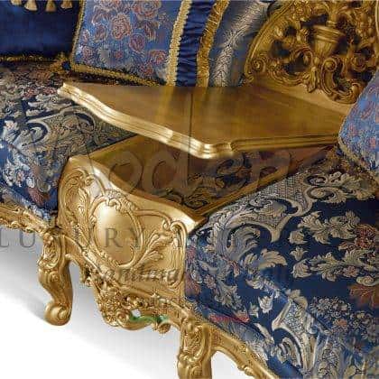Высокое итальянское качество уникальный дизайн роскошного интерьера гостиной комнаты диваны кресла столики роскошная классическая мебель для зала от производителя высококачественной мебели золотая фольга сусальное золото и серебро 2-х местный роскошный диван