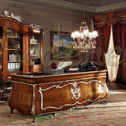 Директорский кабинет в классическом стиле барокко итальянский кабинет роскошные классические английский стиль кабинетов элитный офис итальянская проектировка на заказ мебель из массива дерева от престижной итальянской фабрики