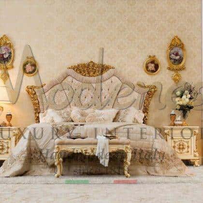 Дизайнерские кровати спальни на заказ в классическом стиле барокко рококо французские спальни как во дворце королевские кровати с балдахином мебель из массива дерева ручной работы от производителя итальянской элитной мебели