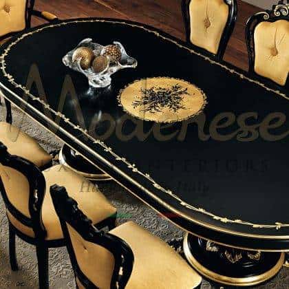 Эксклюзивные золотые обеденные залы ручной работы из массива дерева столы с золотой патиной роскошные витрины комоды и стулья дизайн интерьера гостиной комнаты элитное итальянское качество мебели в классическом стиле, стиле барокко и рококо