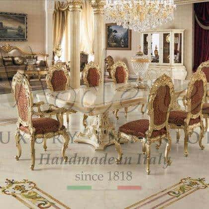 элегантный обеденные стол ручной работы в стиле барокко от производителя элитной мебели премиального класса итальянская роскошная мебель, инкрустация, мрамор, массив дерева, роскошный декор мебель на заказ из италии