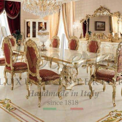 Обеденный стол ручной работы в стиле барокко от производителя элитной классической мебели премиального класса итальянская роскошная мебель, инкрустация, мрамор, массив дерева, роскошный декор мебель на заказ из италии