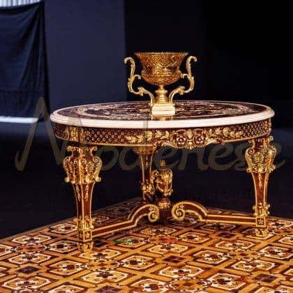 Роскошный венецианский инкрустированный столик индивидуальный уникальный рисунок работы над персональным дизайном на заказ роскошные итальянские деревянные столики на заказ для классической виллы дворцовый стиль мебель во дворец