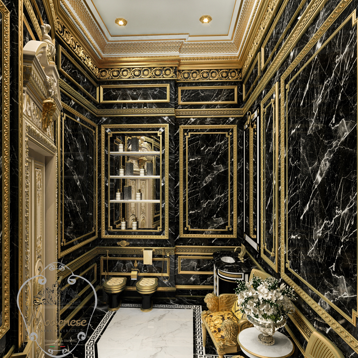Elegant interiors, unique design for luxurious bespoke bathroom. High-end materials and best quality furniture made in Italy. Best Interior Design In Kenya. Interior Fit-out company Kenya.