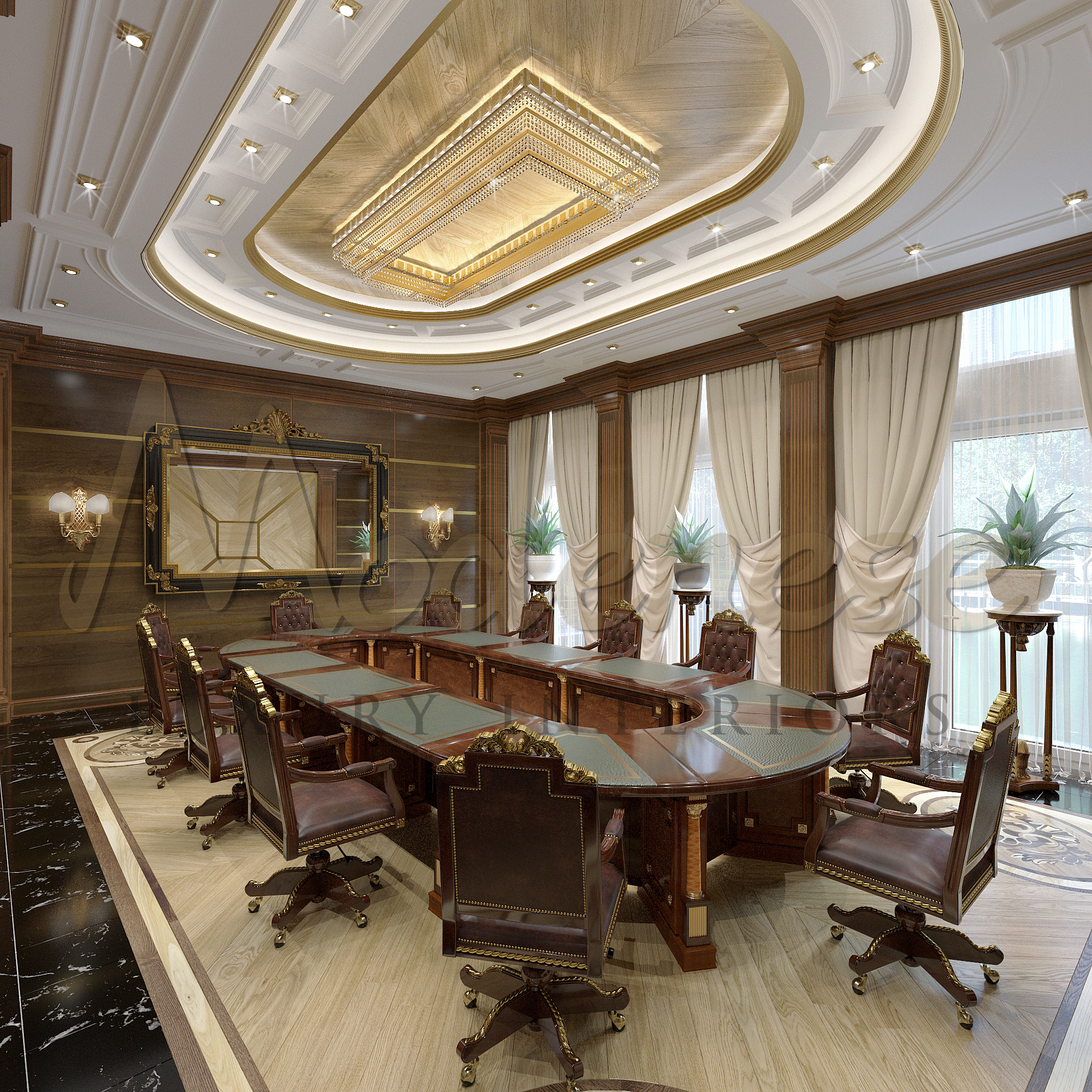 Elegant classic style office, luxury interiors, solid wood handcrafted office project. Bespoke office with the unique Italian design for worldwide projects,handmade executive office furniture in solid wood